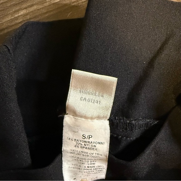 Simons | womens small Black Pencil Skirt Knee-Length with slit and elastic waist - Picture 4 of 5